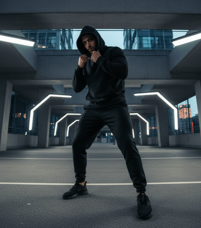 Tanming Mens Tracksuits 2 Piece Sweatsuit Sets Fleece Long Sleeve Hoodies Jogger Pants Athletic Jogging Outfits (Black-S)