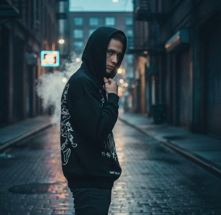 NYXOOO Y2K Grunge Graphic Hoodie - Nostalgic Premium Streetwear