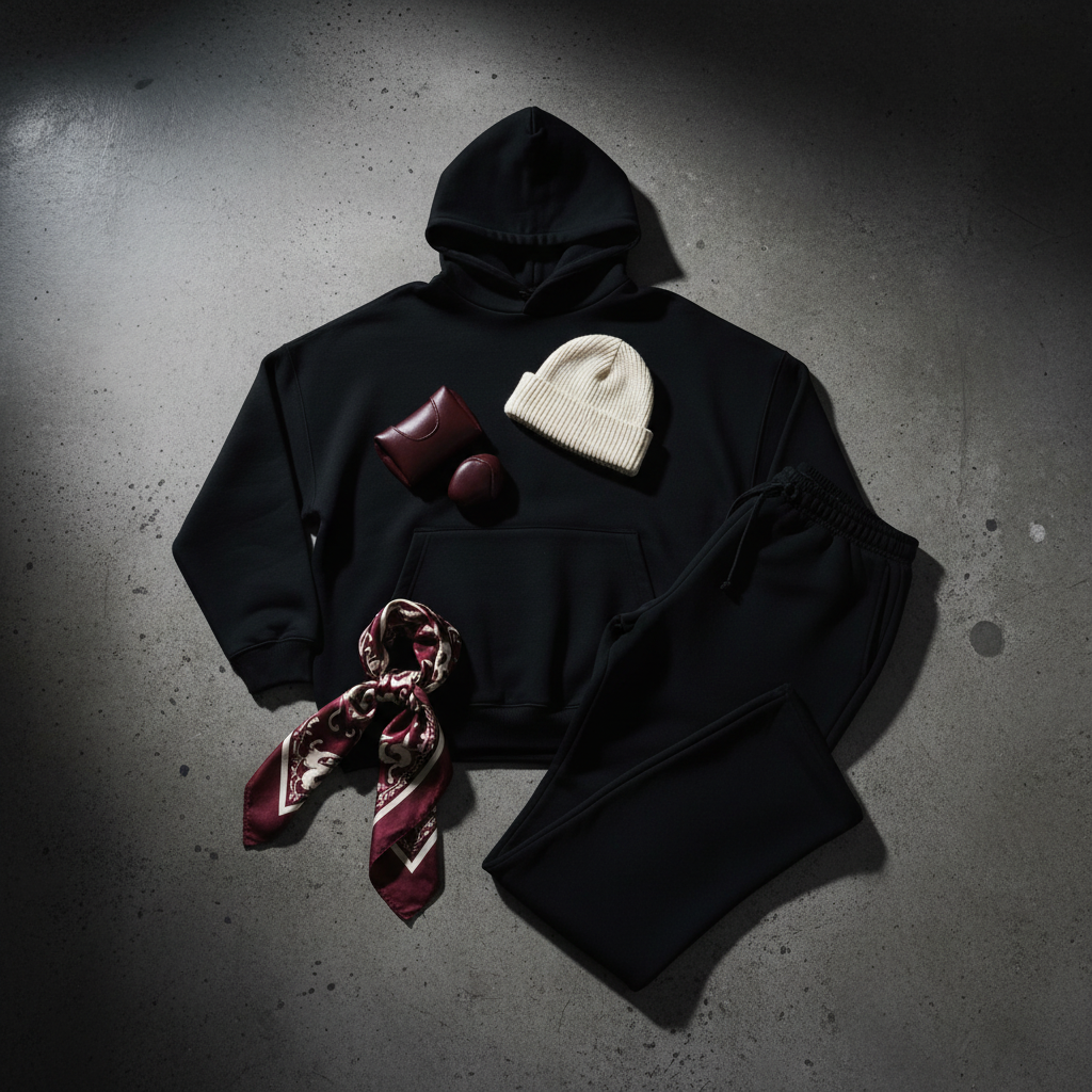 Black Oversized Sweatsuit Set