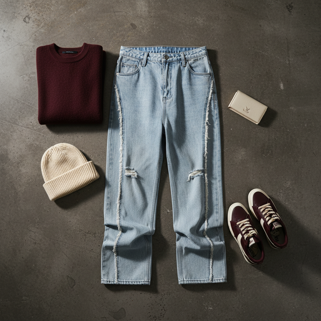 Light Blue Distressed Jeans