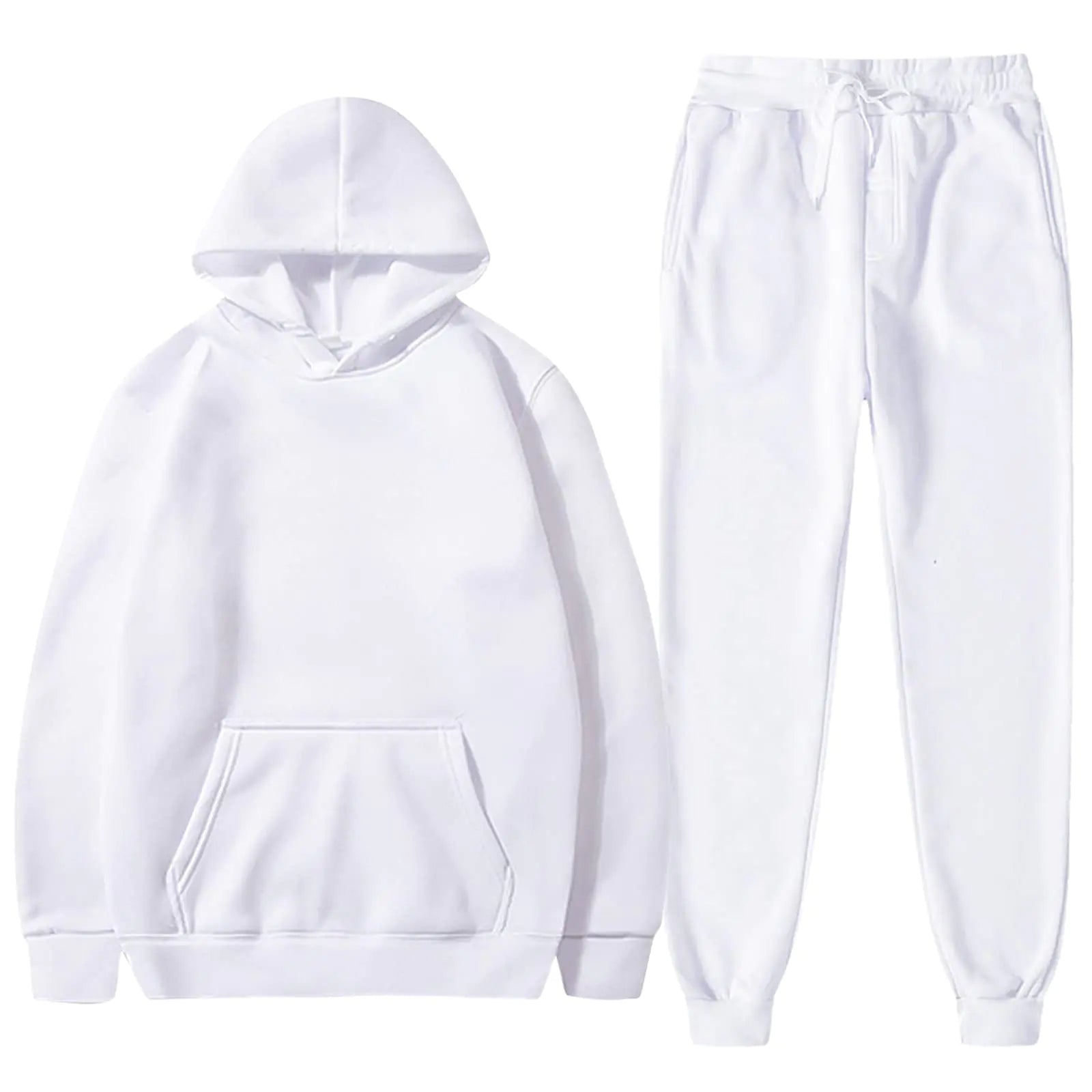 sumensumen Sweat Shirt And Sweat Pants For WomenCasual Outfit Athletic Suit Set-Hoodie Pockets Sweatpants Sport Jogger Sweatsuit Women-04 WhiteX-Large