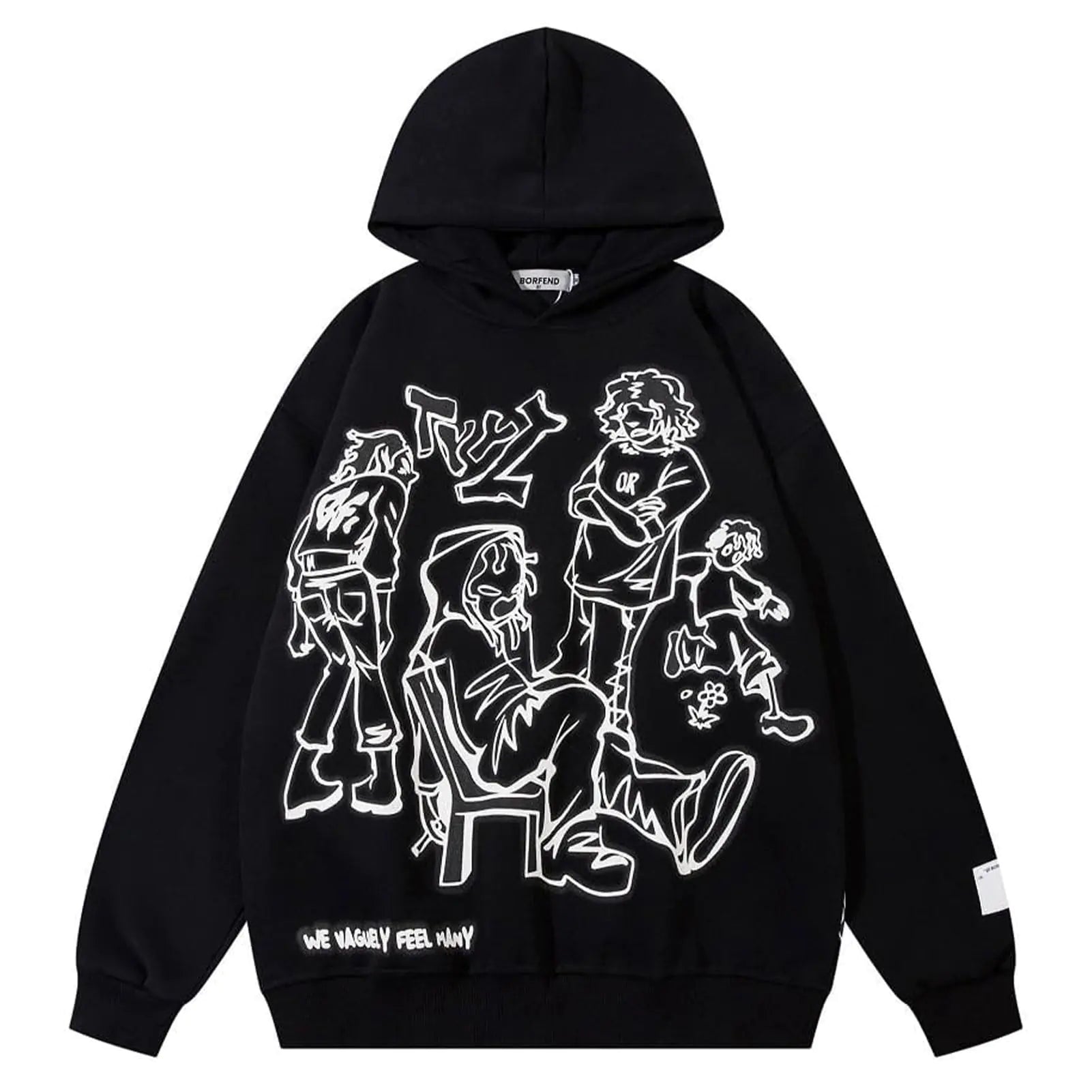 NYXOOO Y2K Grunge Graphic Hoodie - Nostalgic Premium Streetwear
