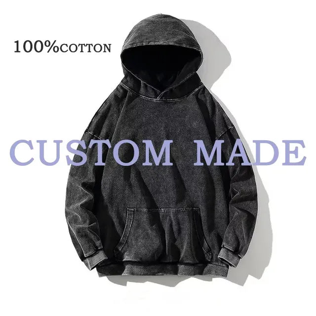 NYXOOO Retro Washed Oversized Hoodie - Vintage Luxury Streetwear